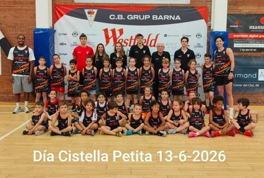 Equip de coordinadors i infants de la Cistella Petita 2026 del CB Grup Barna