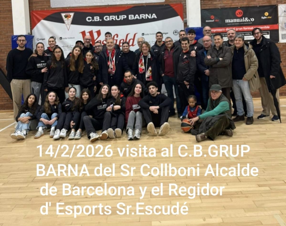 Visita de l'alcalde de Barcelona Jaume Collboni al CB Grup Barna